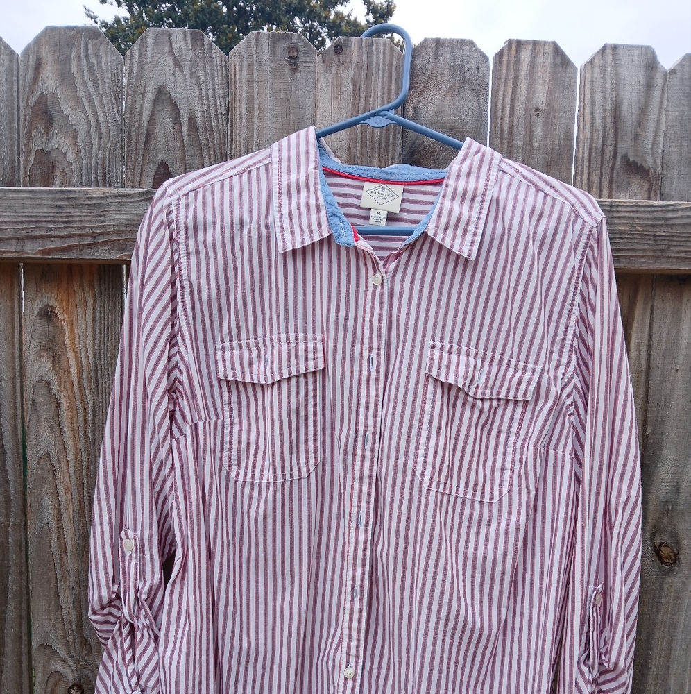 Striped Red and White Women's Shirt
